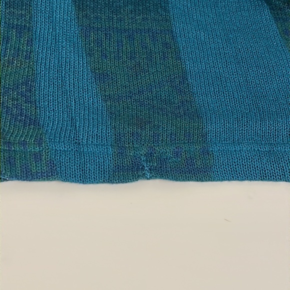 Blue-Green Marbled Sweater Blouse with Brass Stud Detail by Investments in 2X - Picture 14 of 14